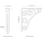 Ekena Millwork Tristan Wrought Iron Bracket, (Single center brace), Antiqued Warm Silver 1 1/2"W x 10"D x 12"H BKTM01X10X12STNAWS - alternate 7